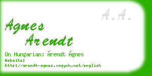 agnes arendt business card